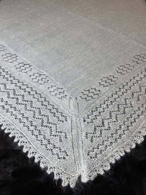 Orenburg shawl PWO-27, 150x150 cm