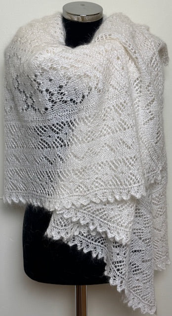 Orenburg shawl PWO-35, 160x160 cm