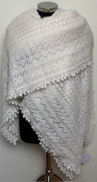 Orenburg shawl PWO-25, 220x220 cm