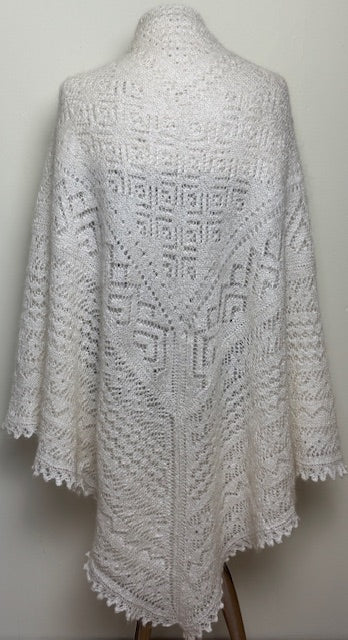 Orenburg shawl PWO-25, 220x220 cm