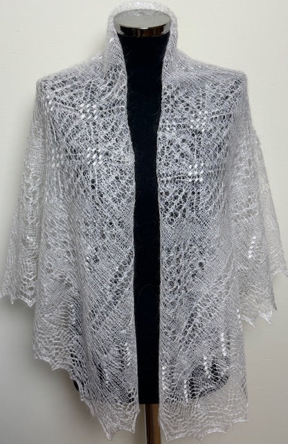 Orenburg shawl PWO-45, 120x120 cm