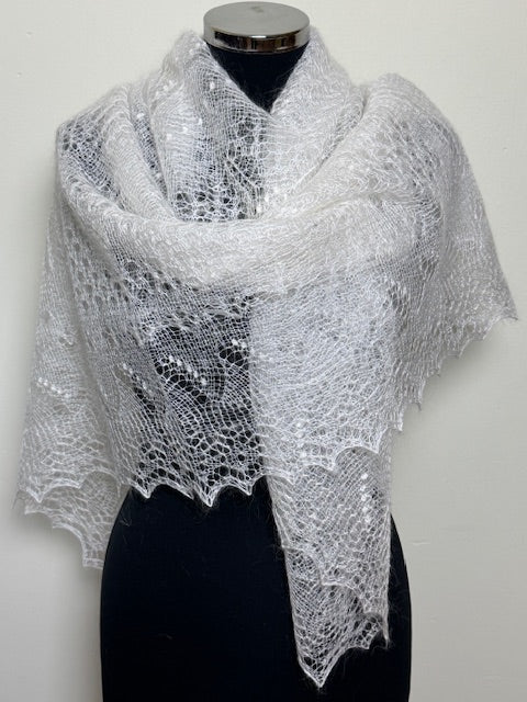 Orenburg shawl PWO-45, 120x120 cm