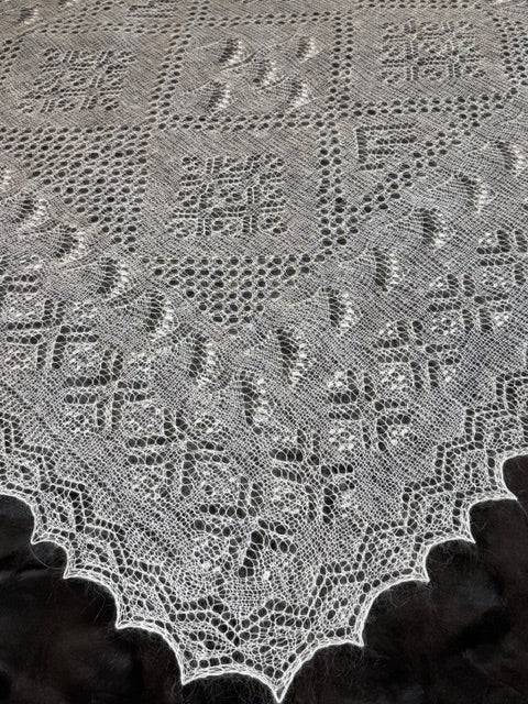 Orenburgas šalle PWO-79, 120x120 cm
