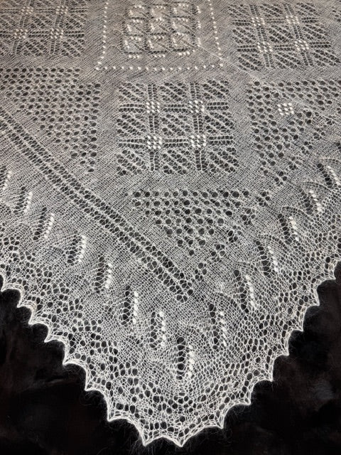 Orenburgas šalle PWO-78, 120x120 cm