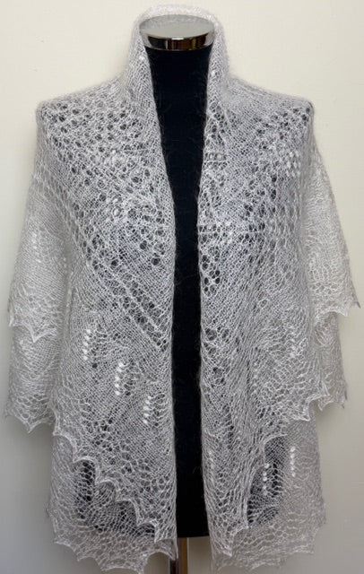Orenburg shawl PWO-78, 120x120 cm