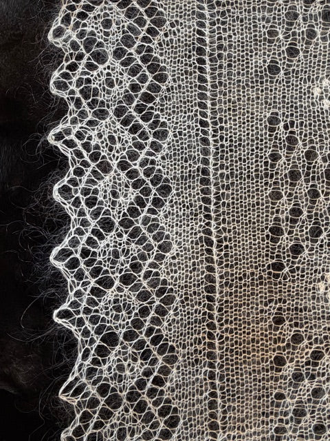 Orenburg shawl PWO-77, 120x120 cm
