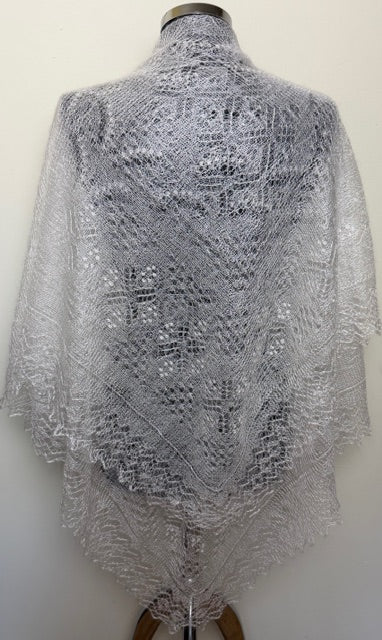 Orenburg shawl PWO-77, 120x120 cm