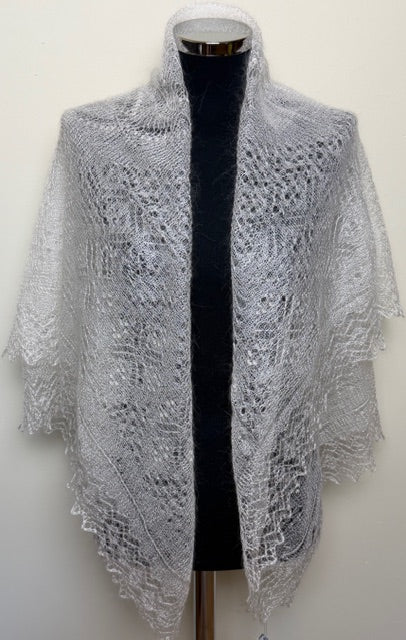 Orenburg shawl PWO-77, 120x120 cm
