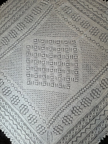 Orenburg shawl PWO-56, 130x130 cm