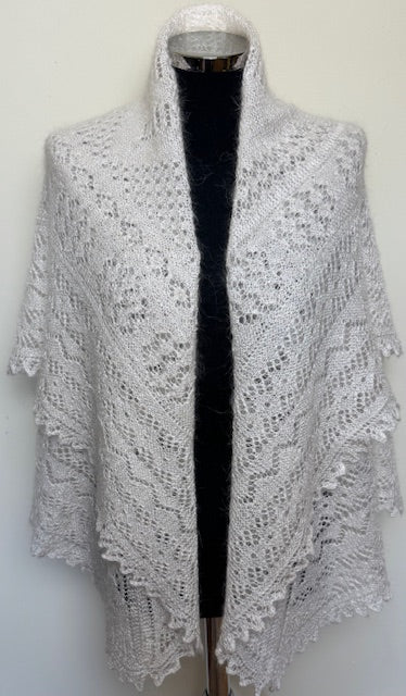 Orenburg shawl PWO-56, 130x130 cm