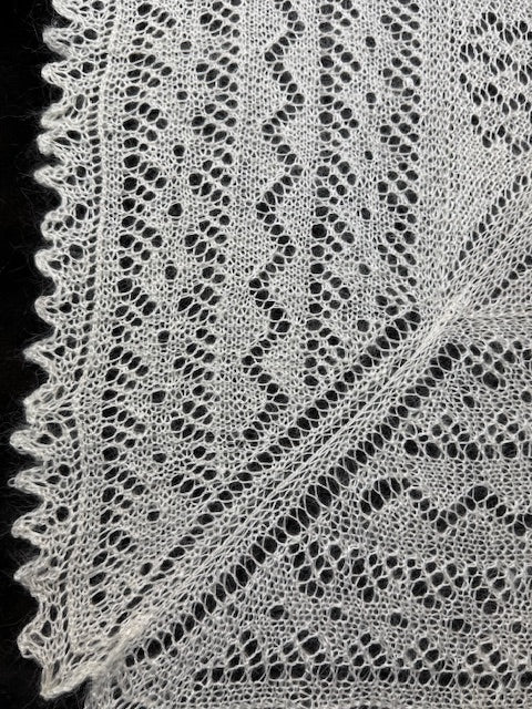 Orenburg shawl PWO-57, 130x130 cm