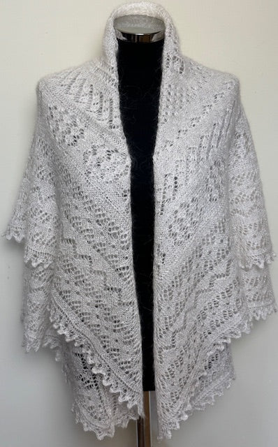 Orenburg shawl PWO-57, 130x130 cm