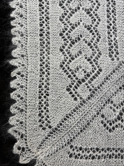 Orenburg shawl PWO-58, 140x140 cm