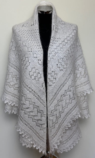 Orenburg shawl PWO-58, 140x140 cm