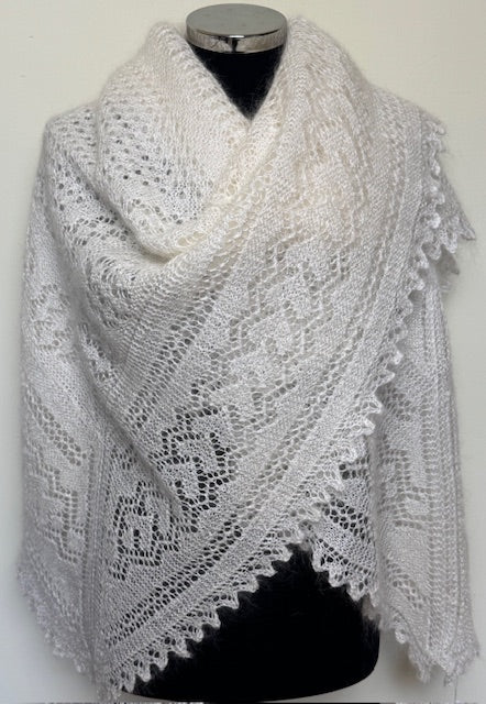Orenburg shawl PWO-58, 140x140 cm
