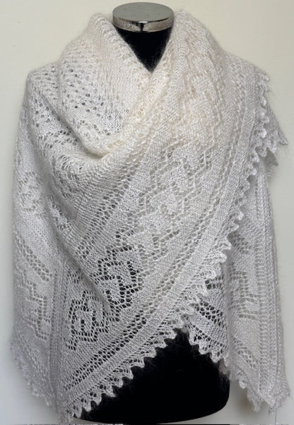 Orenburg shawl PWO-58, 140x140 cm