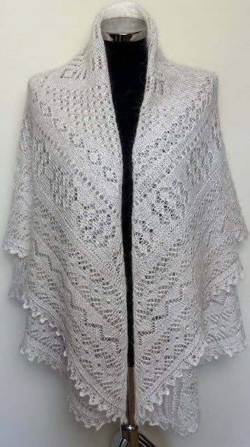 Orenburg shawl PWO-59, 140x140 cm