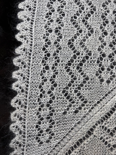 Orenburg shawl PWO-61, 160x160 cm