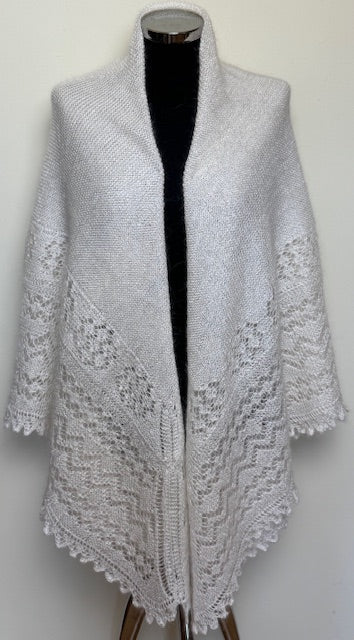Orenburg shawl PWO-61, 160x160 cm