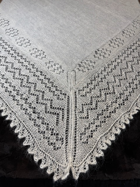 Orenburg shawl PWO-63, 150x150 cm