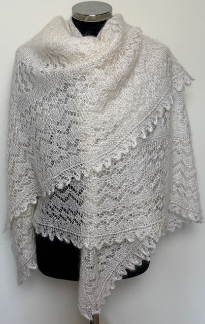 Orenburg shawl PWO-63, 150x150 cm
