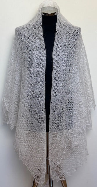 Orenburg shawl PWO-54, 160x160 cm