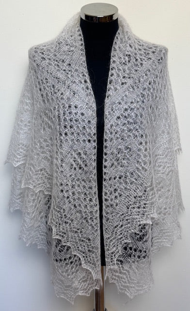 Orenburg shawl PWO-55, 130x130 cm