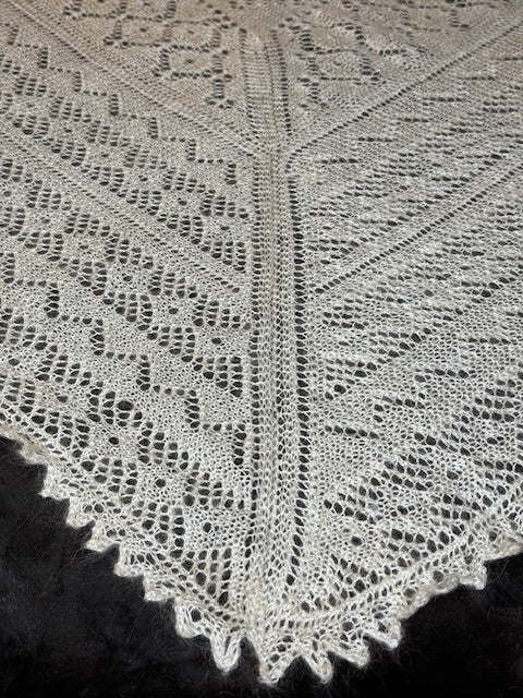 Orenburg shawl POW-25, size 220x220 cm