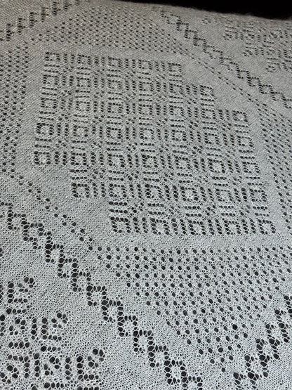 Orenburg shawl POW-25, size 220x220 cm