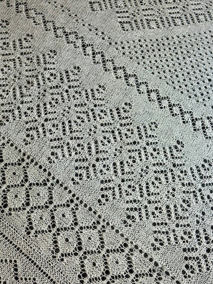 Orenburg shawl POW-25, size 220x220 cm