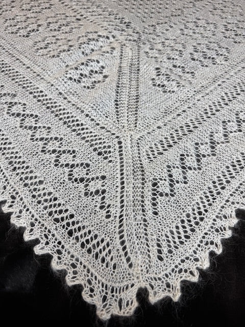 Orenburg shawl POW-21, size 140x140 cm
