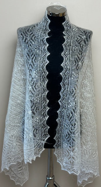 Orenburg shawl  PWE-26, 160x70 cm