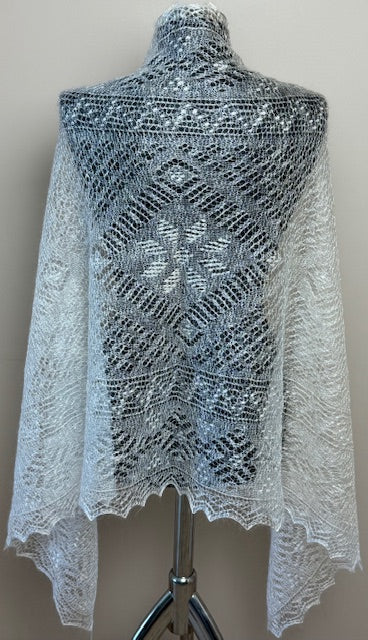Orenburg shawl  PWE-26, 160x70 cm