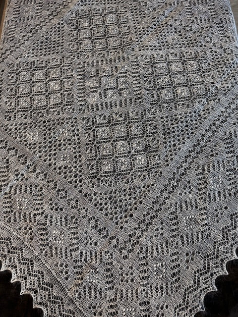 Orenburg shawl POW-30, 120x120 cm