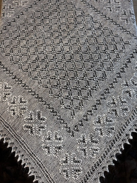 Orenburg shawl POW-29, 120x120 cm