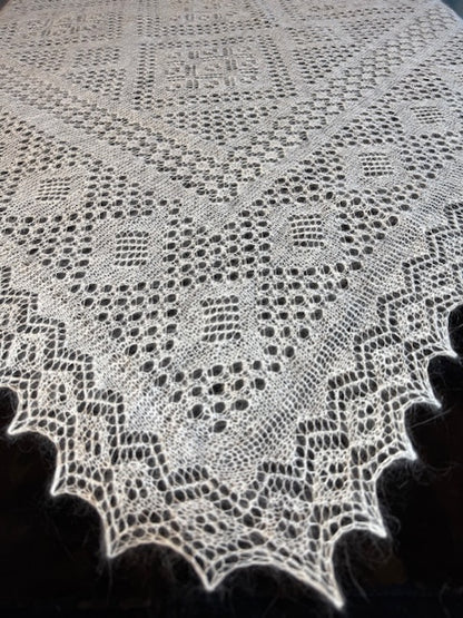 Orenburg shawl POW-26, size 140x140 cm