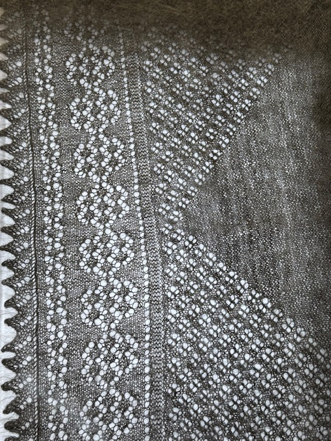 Orenburg shawl PGO-9, 110x110 cm