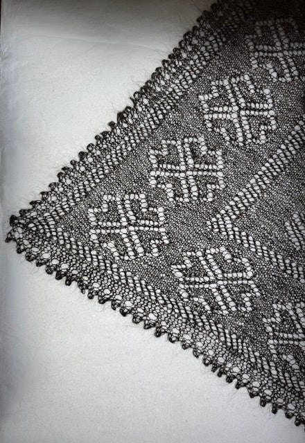 Orenburg shawl PGO-8, 120x100 cm