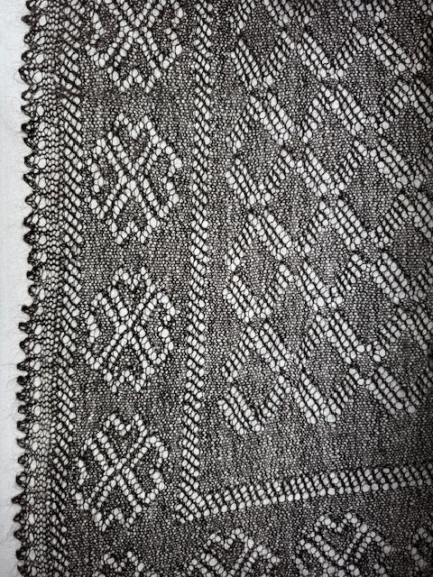 Orenburg shawl PGO-8, 120x100 cm