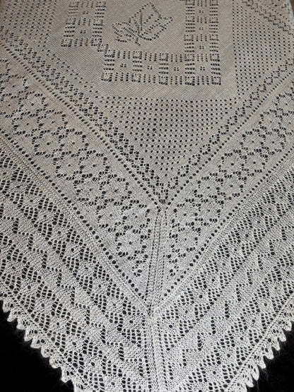 Orenburg shawl PWO-11, 160x160 cm
