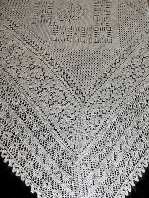 Orenburg shawl PWO-11, 160x160 cm