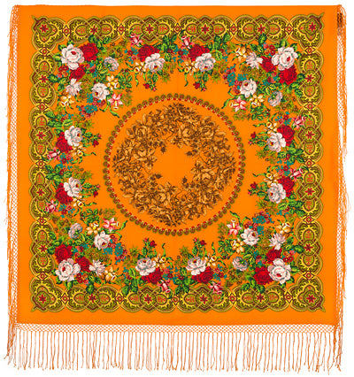 Shawl  "White roses" 373-0