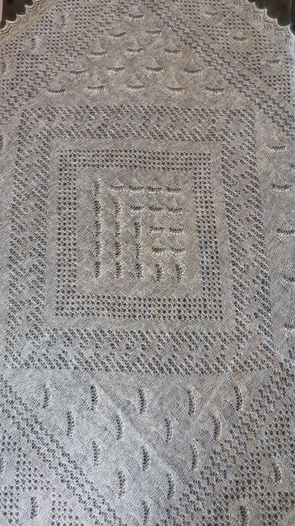 Orenburg shawl PWO-70, 160x160 cm
