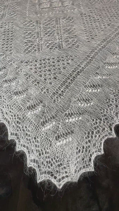 Orenburg shawl PWO-45, 120x120 cm