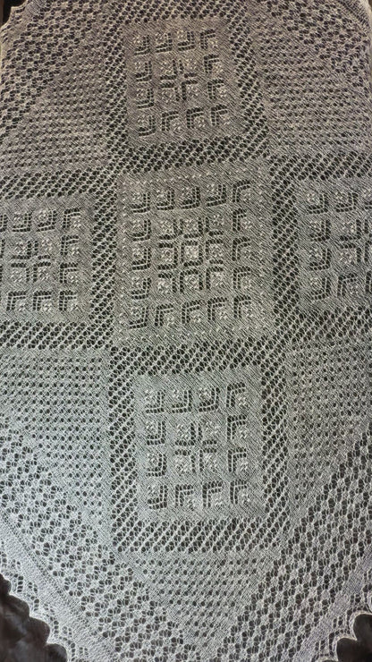 Orenburg shawl PWO-23, 160x160 cm