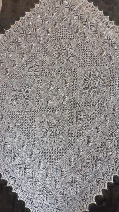 Orenburgas šalle PWO-79, 120x120 cm