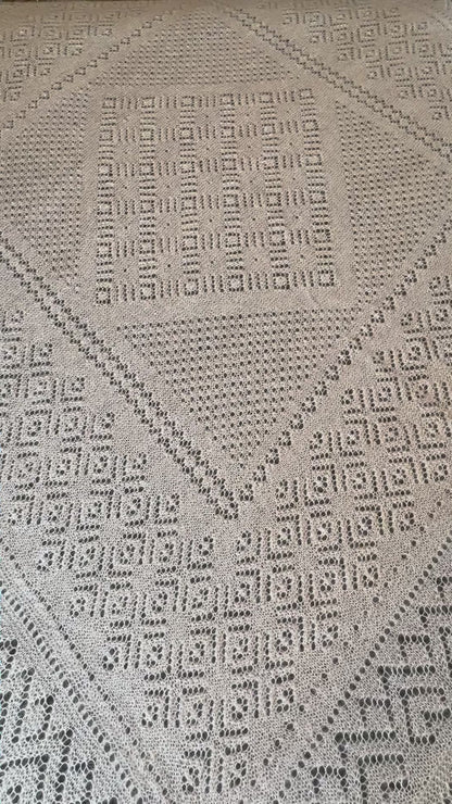 Orenburg shawl PWO-25, 220x220 cm