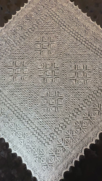 Orenburg shawl PWO-12, 120x120 cm
