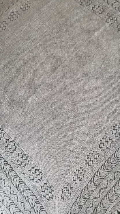 Orenburg shawl PWO-62, 160x160 cm